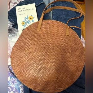 Anthropologie woven circle tote bag